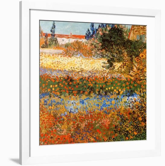Jardin fleuri a Arles (Détail)-Vincent van Gogh-Framed Art Print
