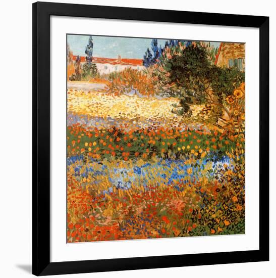 Jardin fleuri a Arles (Détail)-Vincent van Gogh-Framed Art Print