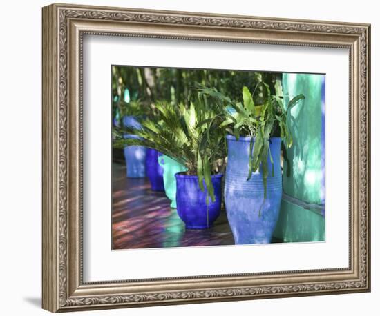 Jardin Majorelle and Museum of Islamic Art, Villa Pottery, Marrakech, Morocco-Walter Bibikow-Framed Photographic Print