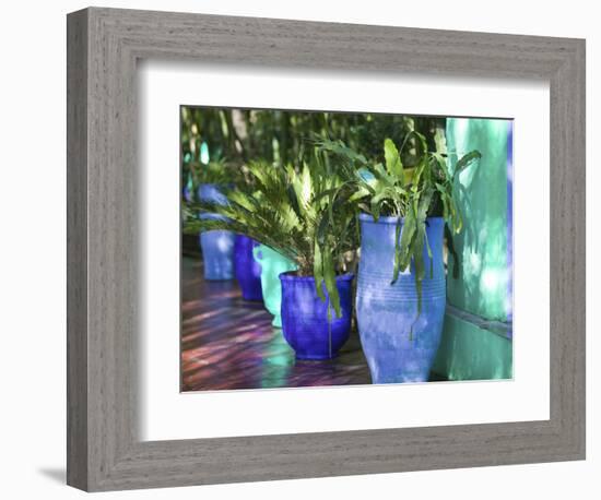 Jardin Majorelle and Museum of Islamic Art, Villa Pottery, Marrakech, Morocco-Walter Bibikow-Framed Photographic Print