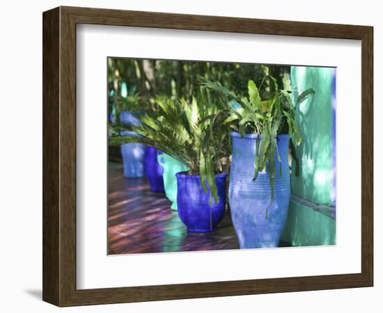 Jardin Majorelle and Museum of Islamic Art, Villa Pottery, Marrakech, Morocco-Walter Bibikow-Framed Photographic Print