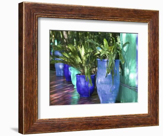 Jardin Majorelle and Museum of Islamic Art, Villa Pottery, Marrakech, Morocco-Walter Bibikow-Framed Photographic Print