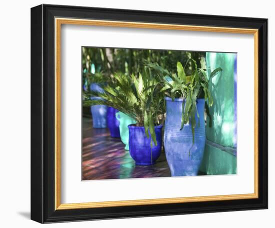 Jardin Majorelle and Museum of Islamic Art, Villa Pottery, Marrakech, Morocco-Walter Bibikow-Framed Photographic Print