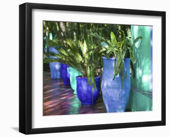 Jardin Majorelle and Museum of Islamic Art, Villa Pottery, Marrakech, Morocco-Walter Bibikow-Framed Photographic Print