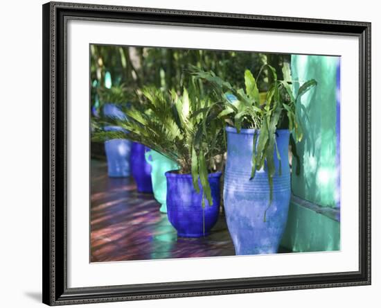 Jardin Majorelle and Museum of Islamic Art, Villa Pottery, Marrakech, Morocco-Walter Bibikow-Framed Photographic Print