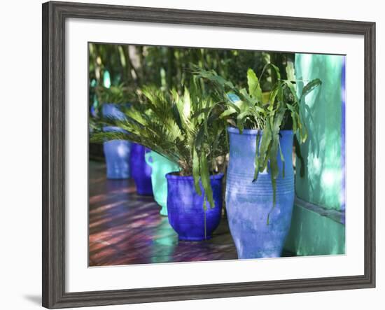 Jardin Majorelle and Museum of Islamic Art, Villa Pottery, Marrakech, Morocco-Walter Bibikow-Framed Photographic Print