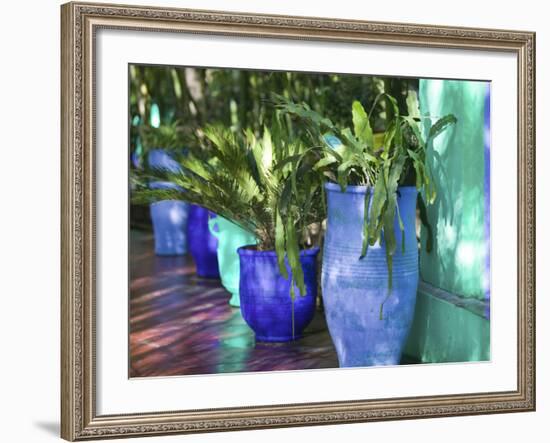 Jardin Majorelle and Museum of Islamic Art, Villa Pottery, Marrakech, Morocco-Walter Bibikow-Framed Photographic Print