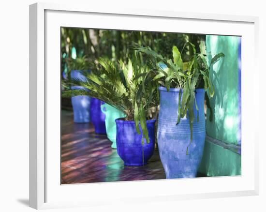 Jardin Majorelle and Museum of Islamic Art, Villa Pottery, Marrakech, Morocco-Walter Bibikow-Framed Photographic Print