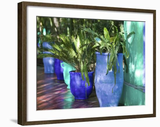 Jardin Majorelle and Museum of Islamic Art, Villa Pottery, Marrakech, Morocco-Walter Bibikow-Framed Photographic Print