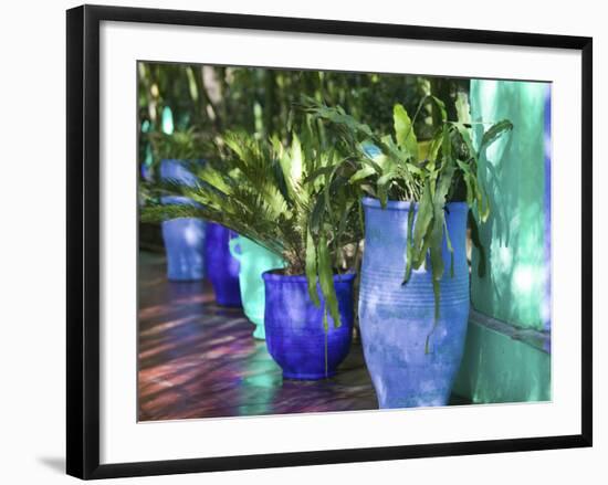 Jardin Majorelle and Museum of Islamic Art, Villa Pottery, Marrakech, Morocco-Walter Bibikow-Framed Photographic Print