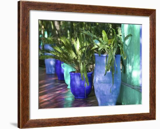 Jardin Majorelle and Museum of Islamic Art, Villa Pottery, Marrakech, Morocco-Walter Bibikow-Framed Photographic Print