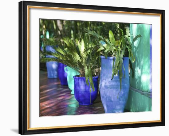 Jardin Majorelle and Museum of Islamic Art, Villa Pottery, Marrakech, Morocco-Walter Bibikow-Framed Photographic Print