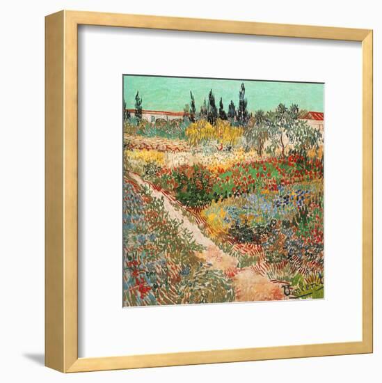 Jardins En Fleurs Avec Sentier-Vincent van Gogh-Framed Art Print