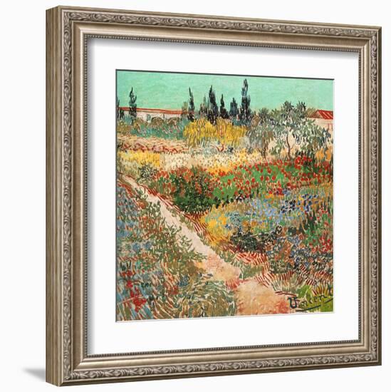 Jardins En Fleurs Avec Sentier-Vincent van Gogh-Framed Art Print