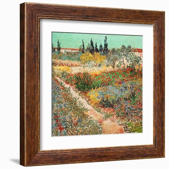 Jardins En Fleurs Avec Sentier-Vincent van Gogh-Framed Art Print
