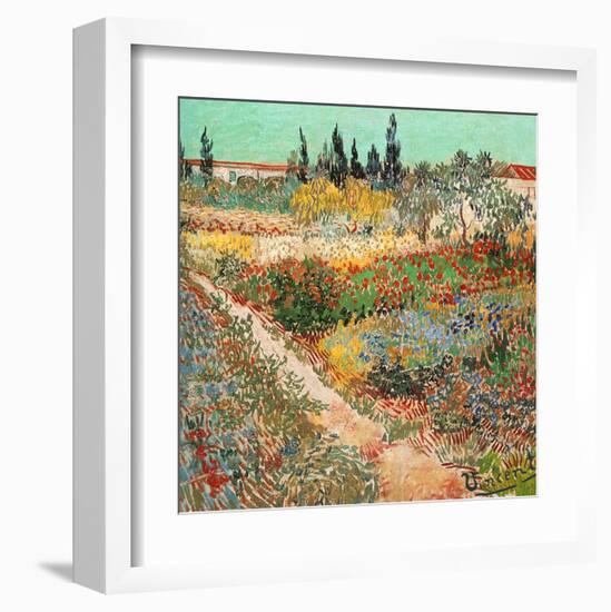 Jardins En Fleurs Avec Sentier-Vincent van Gogh-Framed Art Print