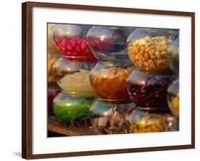 Jars of Fruit for Sale at Street Market Bangkok, Thailand-John Hay-Framed Photographic Print