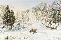 Winter on Ravensdale Road, Hastings-On-Hudson, New York, 1890 (Watercolor and Gouache on Paper)-Jasper Francis Cropsey-Giclee Print