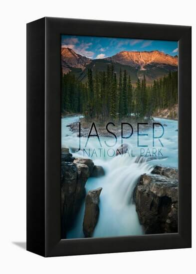 Jasper National Park, Alberta, Canada - Sunwapta Falls-Lantern Press-Framed Stretched Canvas