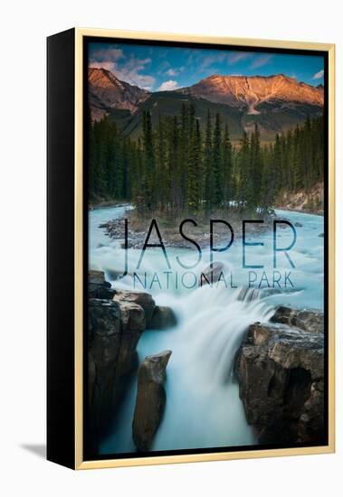 Jasper National Park, Alberta, Canada - Sunwapta Falls-Lantern Press-Framed Stretched Canvas