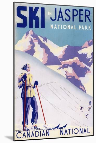 Jasper National Park, Canada - Woman Posing Open Slopes Poster-Lantern Press-Mounted Art Print