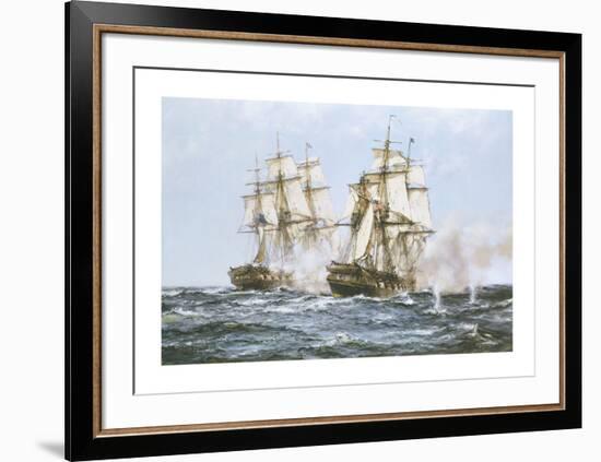 'Java' And 'Constitution'-Montague Dawson-Framed Premium Giclee Print