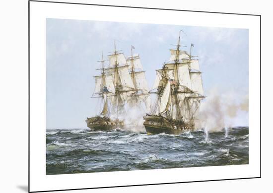 'Java' And 'Constitution'-Montague Dawson-Mounted Premium Giclee Print