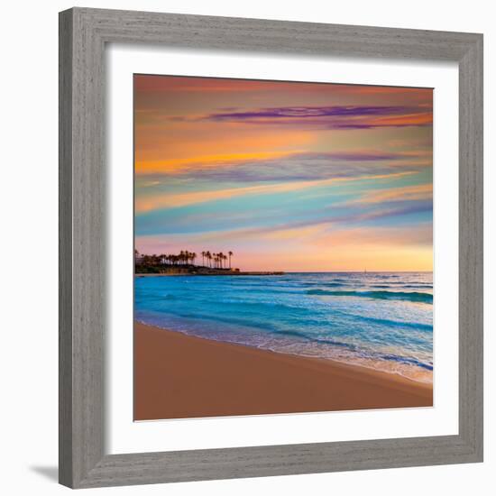 Javea Xabia El Arenal Beach Sunrise in Mediterranean Alicante Spain-Natureworld-Framed Photographic Print