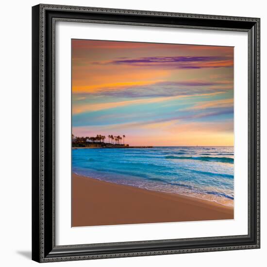 Javea Xabia El Arenal Beach Sunrise in Mediterranean Alicante Spain-Natureworld-Framed Photographic Print