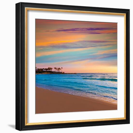 Javea Xabia El Arenal Beach Sunrise in Mediterranean Alicante Spain-Natureworld-Framed Photographic Print