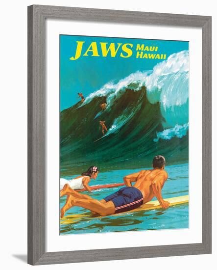 Jaws - Maui, Hawaii - Big Wave Surfing-Chas Allen-Framed Giclee Print