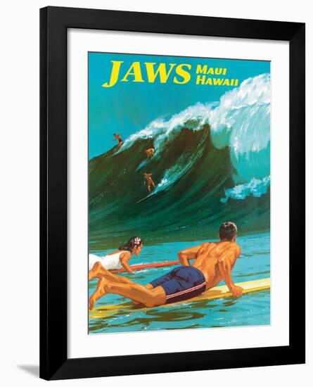 Jaws - Maui, Hawaii - Big Wave Surfing-Chas Allen-Framed Giclee Print