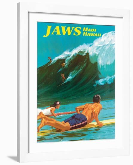 Jaws - Maui, Hawaii - Big Wave Surfing-Chas Allen-Framed Giclee Print