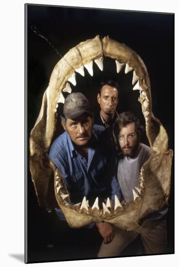 Jaws, Robert Shaw, Roy Scheider, Richard Dreyfuss, Directed by Steven Spielberg, 1975-null-Mounted Photo