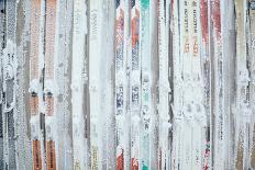 Rime Covered Skis Mounted To The Wall Of Corbet's Cabin At Top Of Jackson Hole Mt Resort, Wyoming-Jay Goodrich-Photographic Print