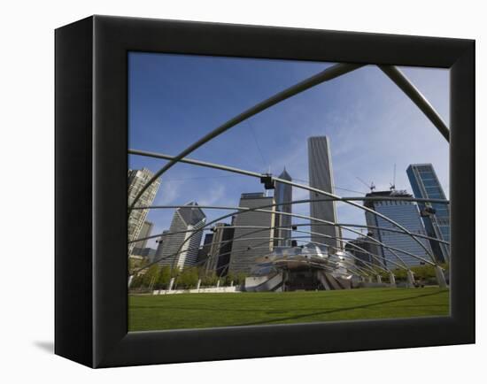 Jay Pritzker Pavilion Designed by Frank Gehry, Millennium Park, Chicago, Illinois, USA-Amanda Hall-Framed Premier Image Canvas