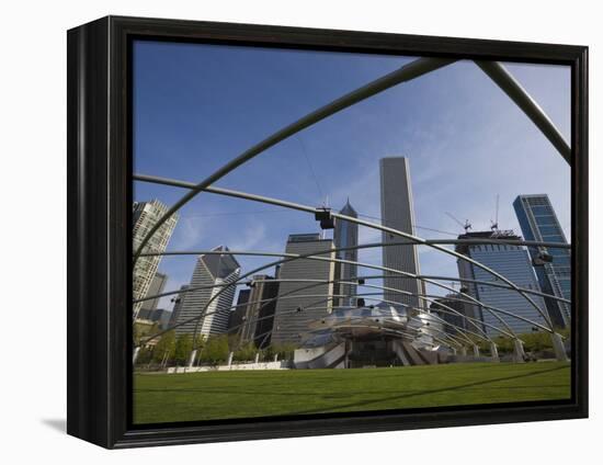 Jay Pritzker Pavilion Designed by Frank Gehry, Millennium Park, Chicago, Illinois, USA-Amanda Hall-Framed Premier Image Canvas