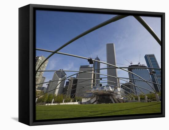 Jay Pritzker Pavilion Designed by Frank Gehry, Millennium Park, Chicago, Illinois, USA-Amanda Hall-Framed Premier Image Canvas