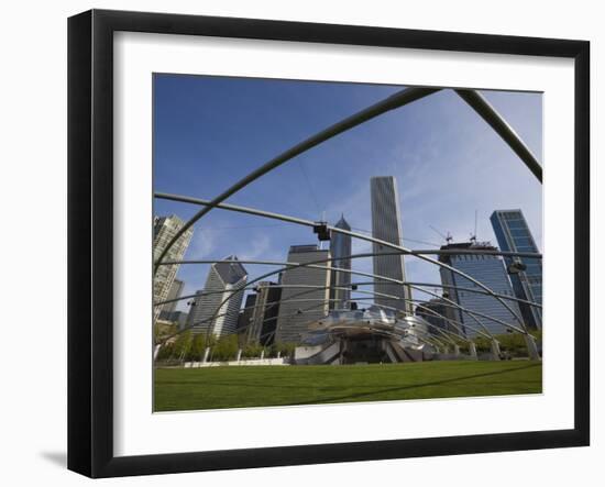 Jay Pritzker Pavilion Designed by Frank Gehry, Millennium Park, Chicago, Illinois, USA-Amanda Hall-Framed Photographic Print