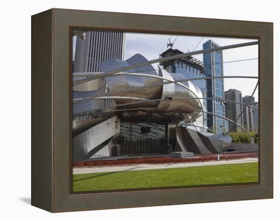 Jay Pritzker Pavilion Designed by Frank Gehry, Millennium Park, Chicago, Illinois, USA-Amanda Hall-Framed Premier Image Canvas