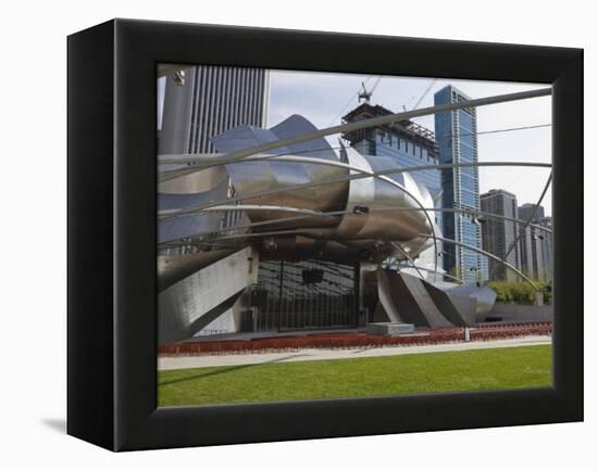 Jay Pritzker Pavilion Designed by Frank Gehry, Millennium Park, Chicago, Illinois, USA-Amanda Hall-Framed Premier Image Canvas