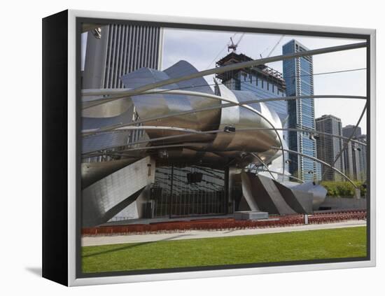 Jay Pritzker Pavilion Designed by Frank Gehry, Millennium Park, Chicago, Illinois, USA-Amanda Hall-Framed Premier Image Canvas