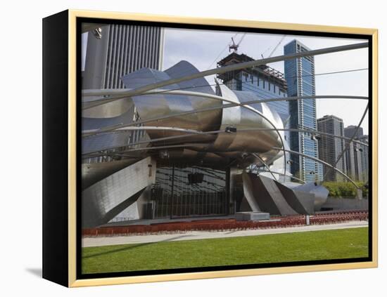 Jay Pritzker Pavilion Designed by Frank Gehry, Millennium Park, Chicago, Illinois, USA-Amanda Hall-Framed Premier Image Canvas