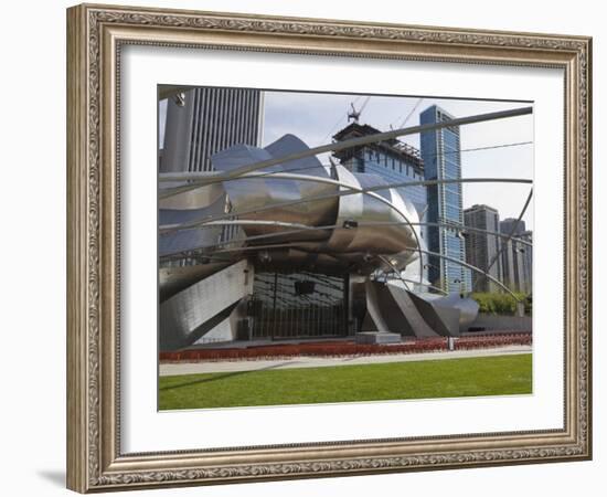 Jay Pritzker Pavilion Designed by Frank Gehry, Millennium Park, Chicago, Illinois, USA-Amanda Hall-Framed Photographic Print