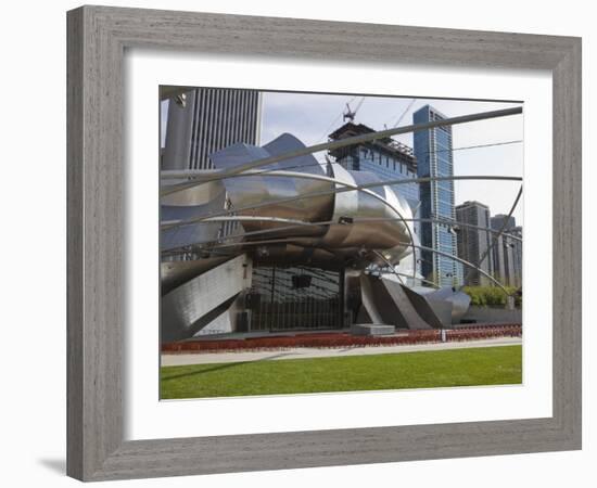 Jay Pritzker Pavilion Designed by Frank Gehry, Millennium Park, Chicago, Illinois, USA-Amanda Hall-Framed Photographic Print