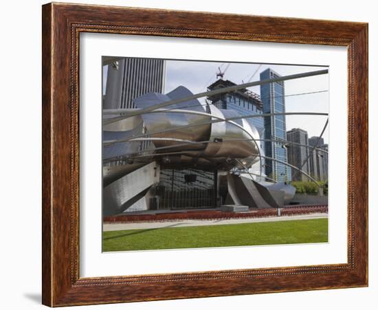 Jay Pritzker Pavilion Designed by Frank Gehry, Millennium Park, Chicago, Illinois, USA-Amanda Hall-Framed Photographic Print