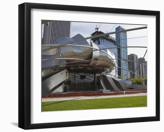 Jay Pritzker Pavilion Designed by Frank Gehry, Millennium Park, Chicago, Illinois, USA-Amanda Hall-Framed Photographic Print