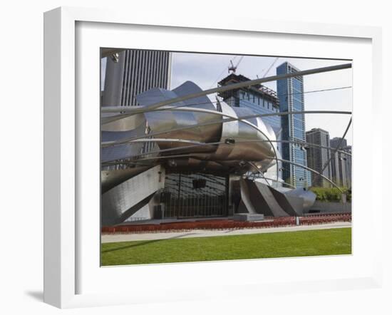 Jay Pritzker Pavilion Designed by Frank Gehry, Millennium Park, Chicago, Illinois, USA-Amanda Hall-Framed Photographic Print