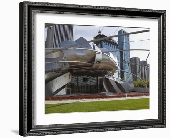 Jay Pritzker Pavilion Designed by Frank Gehry, Millennium Park, Chicago, Illinois, USA-Amanda Hall-Framed Photographic Print