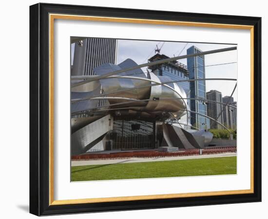 Jay Pritzker Pavilion Designed by Frank Gehry, Millennium Park, Chicago, Illinois, USA-Amanda Hall-Framed Photographic Print